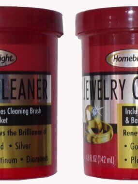 HOMEBRIGHT Jewelry Cleaner Solution for Gold, Silver, Diamond 4.8oz (Set of 2)